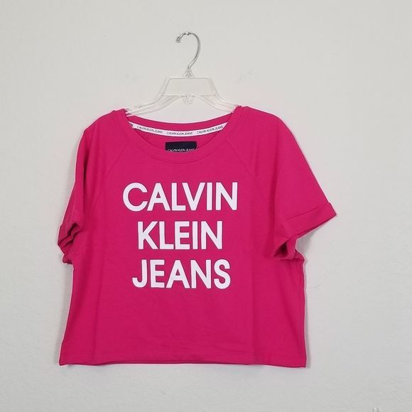 NEW Calvin Klein Monogram Logo Short Sleeve Top - Picture 1 of 9